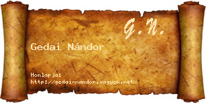 Gedai Nándor névjegykártya